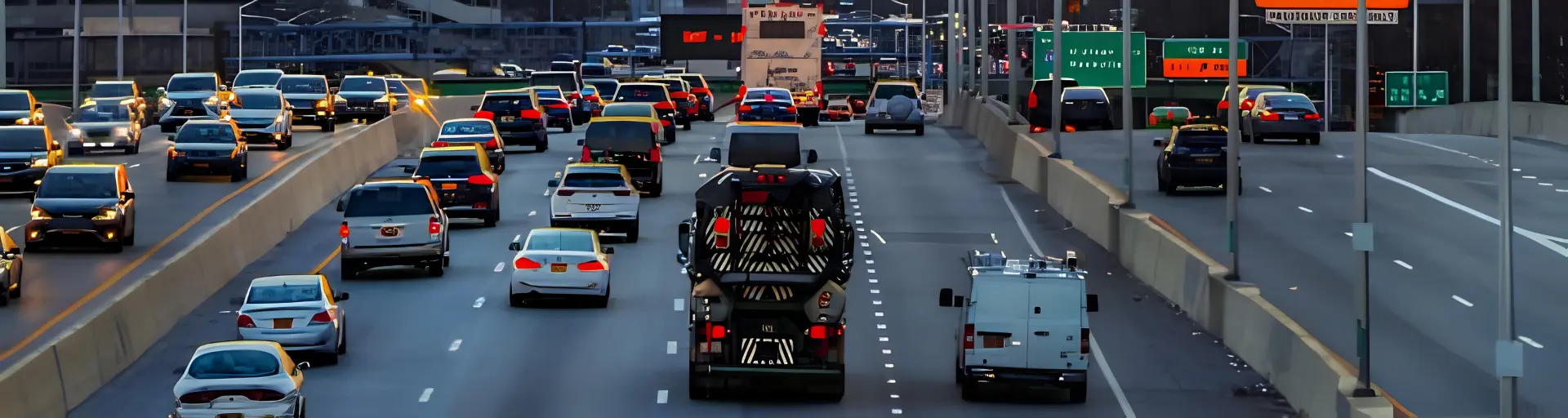 Traffic moving along a multi-lane city road.